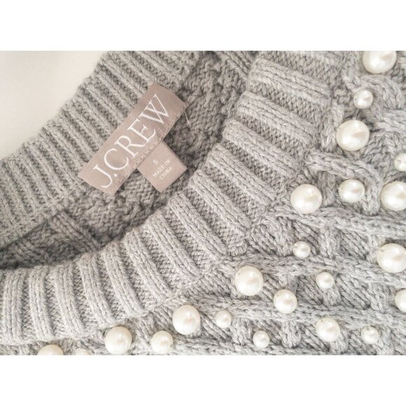 J. Crew Gray Sweater with Pearl Accents - Picture 4 of 8